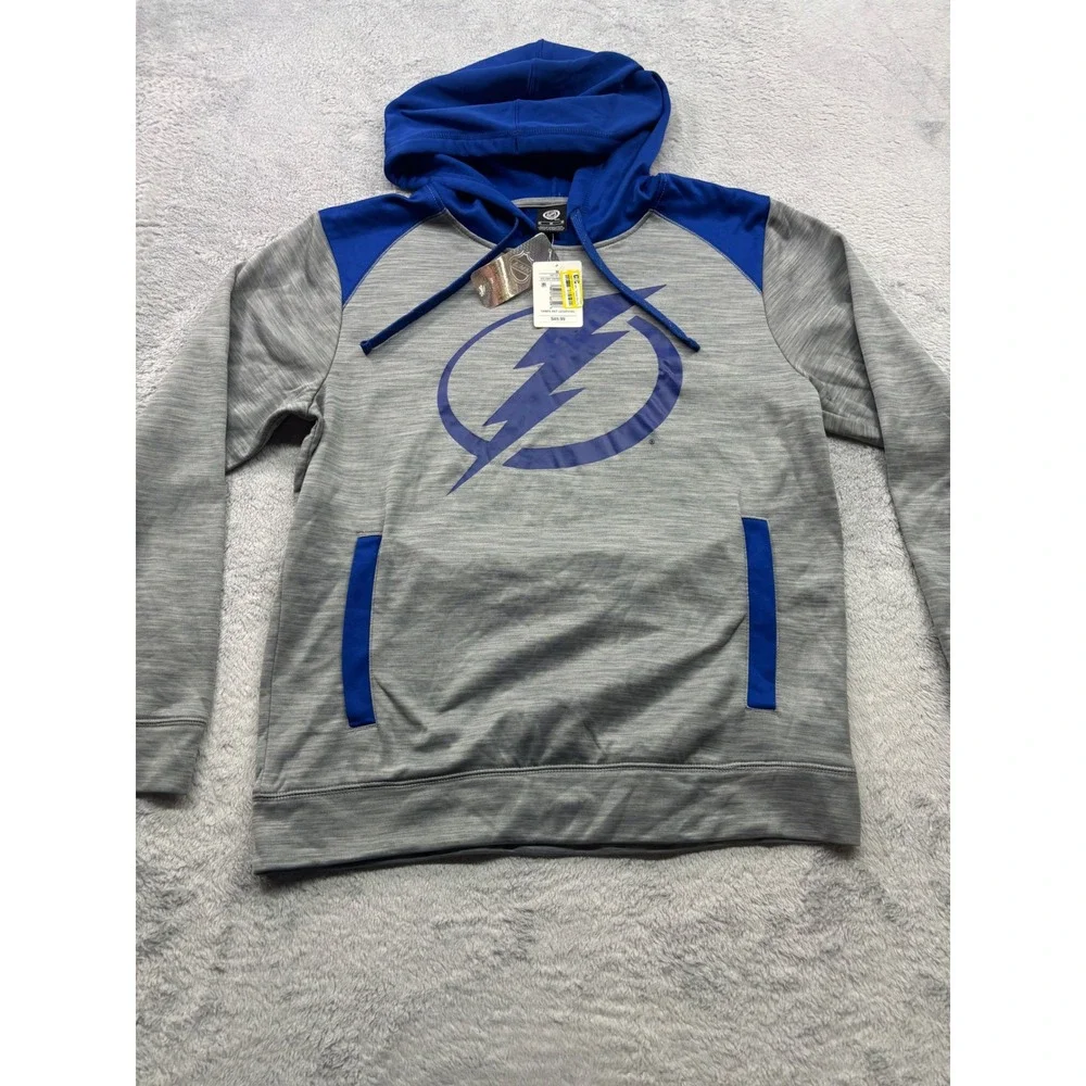 Tampa Bay Lightning NHL Performance Hoodie Gray Blue‎ Size M Pullover Athletic